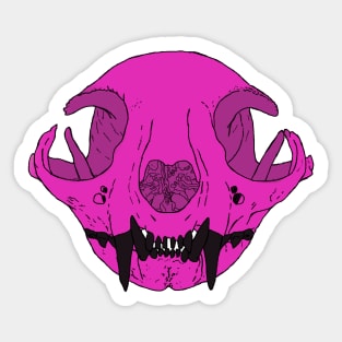 Cat Skull Pink Sticker